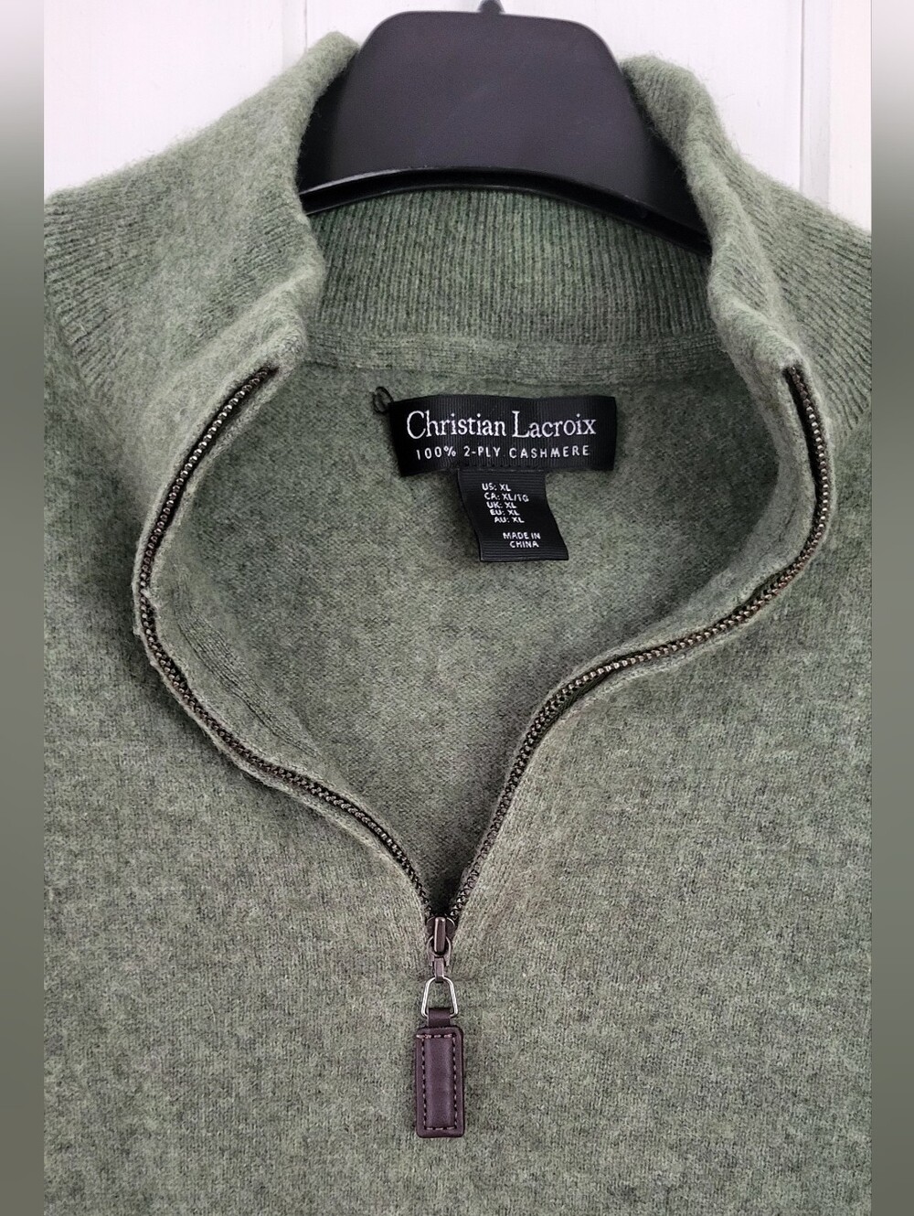 Christian Lacroix 100 % Cashmere 2 Ply Quarter Zip Sweater - Picture 2 of 8